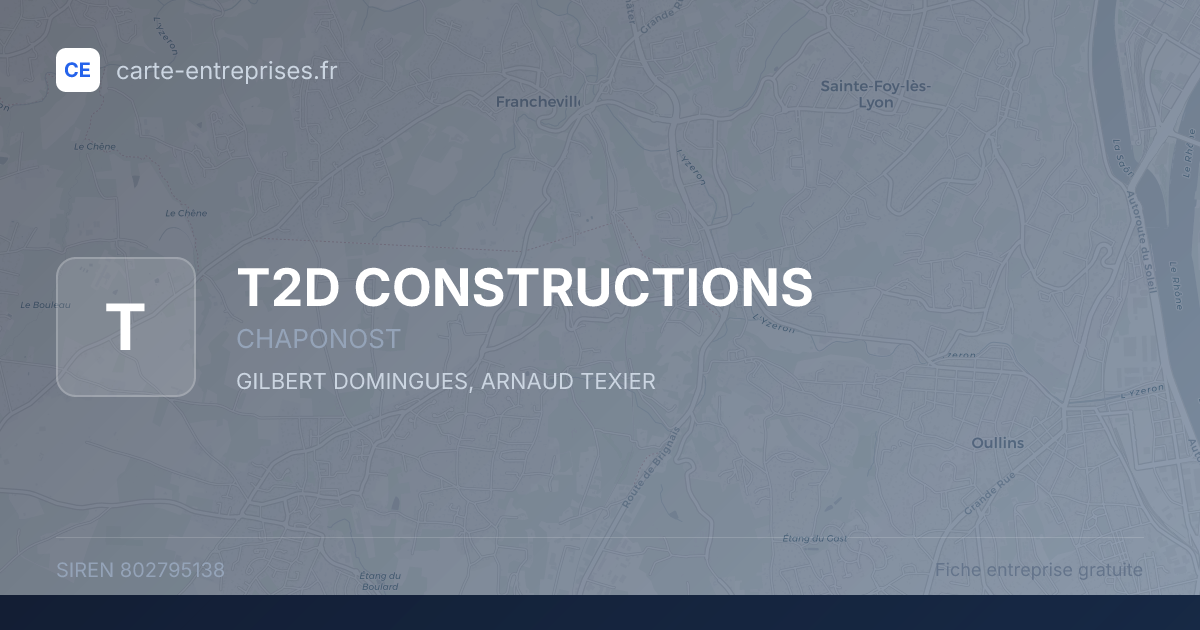 T2D CONSTRUCTIONS — 802795138 — fiche entreprise
