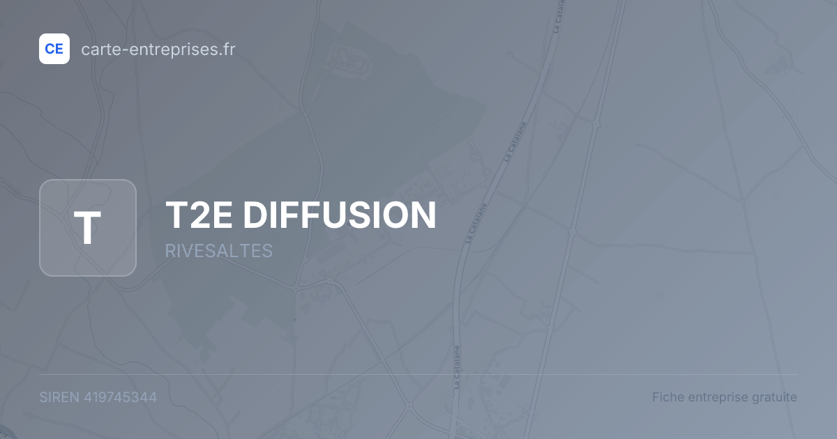 T2E DIFFUSION — 419745344 — fiche entreprise