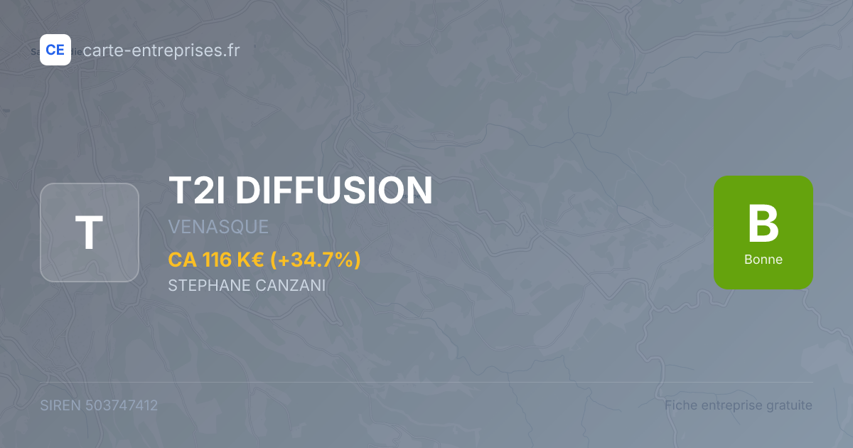 T2I DIFFUSION — 503747412 — fiche entreprise