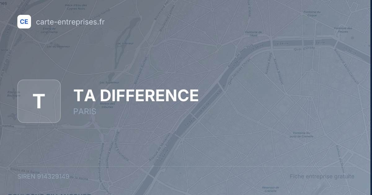 TA DIFFERENCE — 914329149 — fiche entreprise