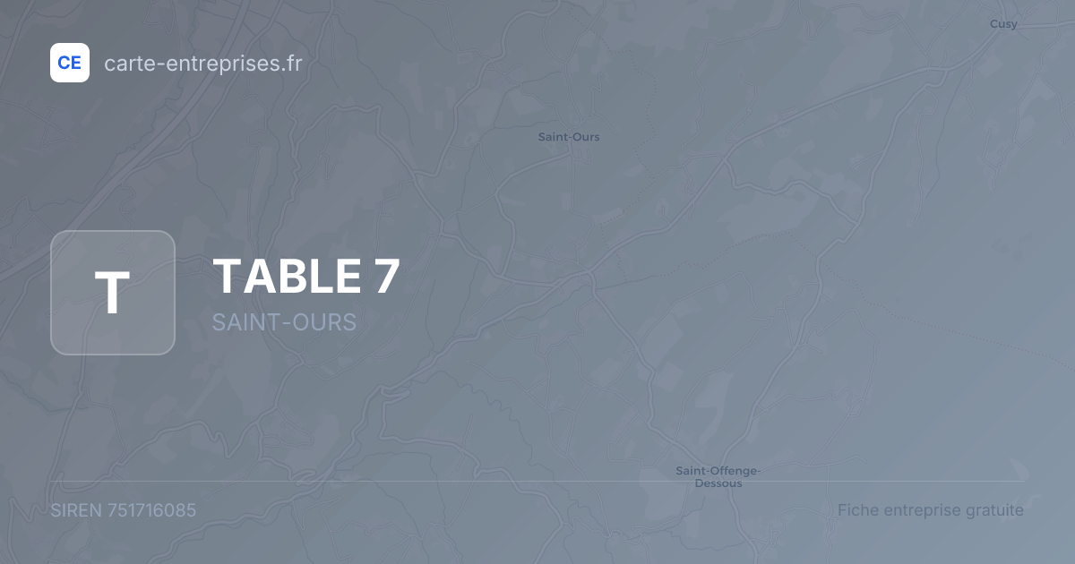 TABLE 7 — 751716085 — fiche entreprise