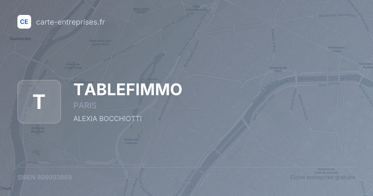 TABLEFIMMO — 899993869 — fiche entreprise