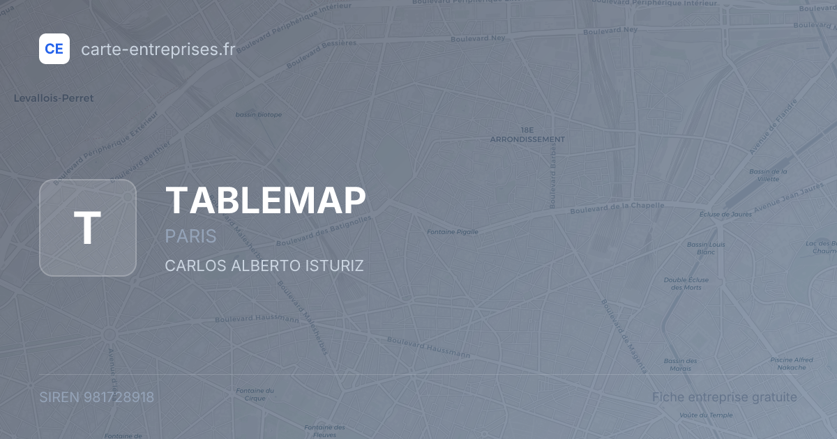 TABLEMAP — 981728918 — fiche entreprise