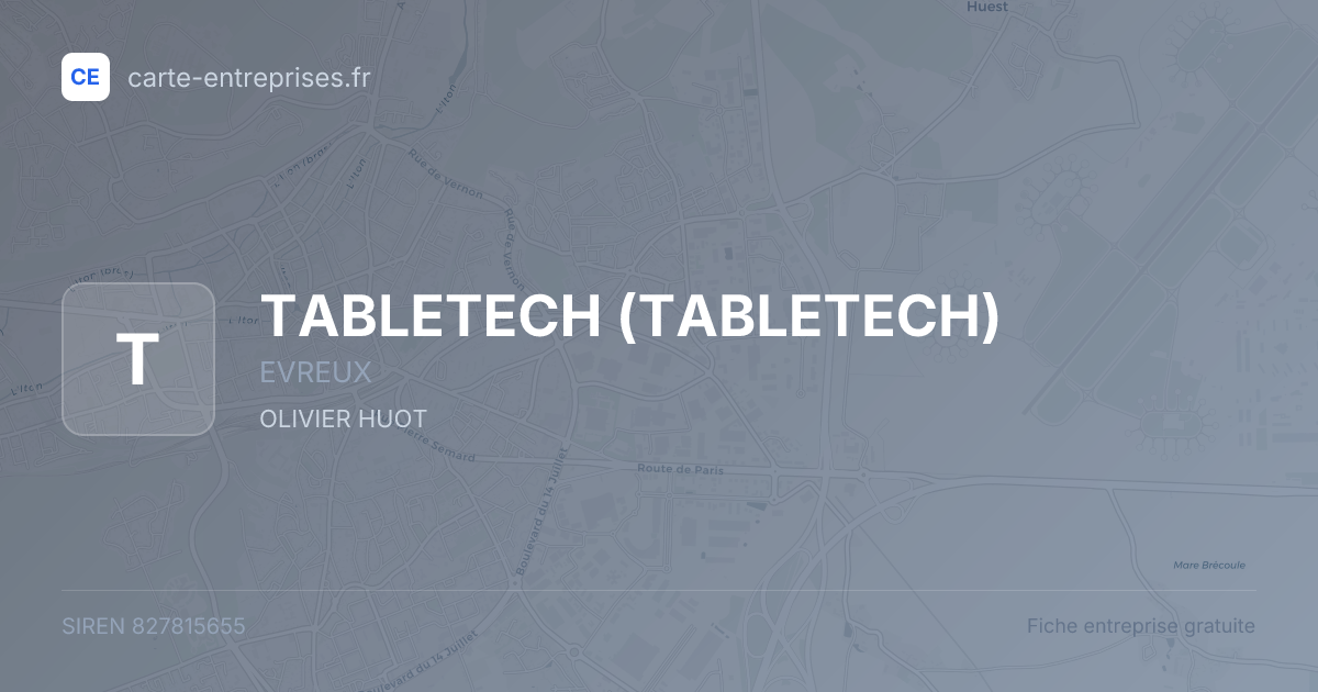 TABLETECH — 827815655 — fiche entreprise
