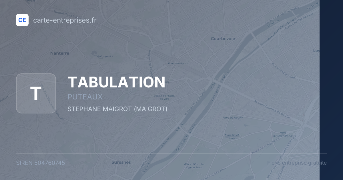 TABULATION — 504760745 — fiche entreprise