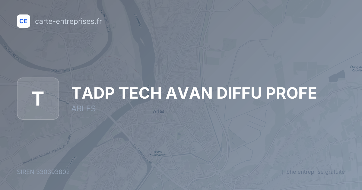 TADP TECH AVAN DIFFU PROFE — 330393802 — fiche entreprise