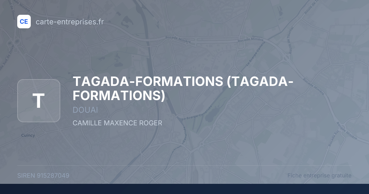 TAGADA-FORMATIONS — 915287049 — fiche entreprise