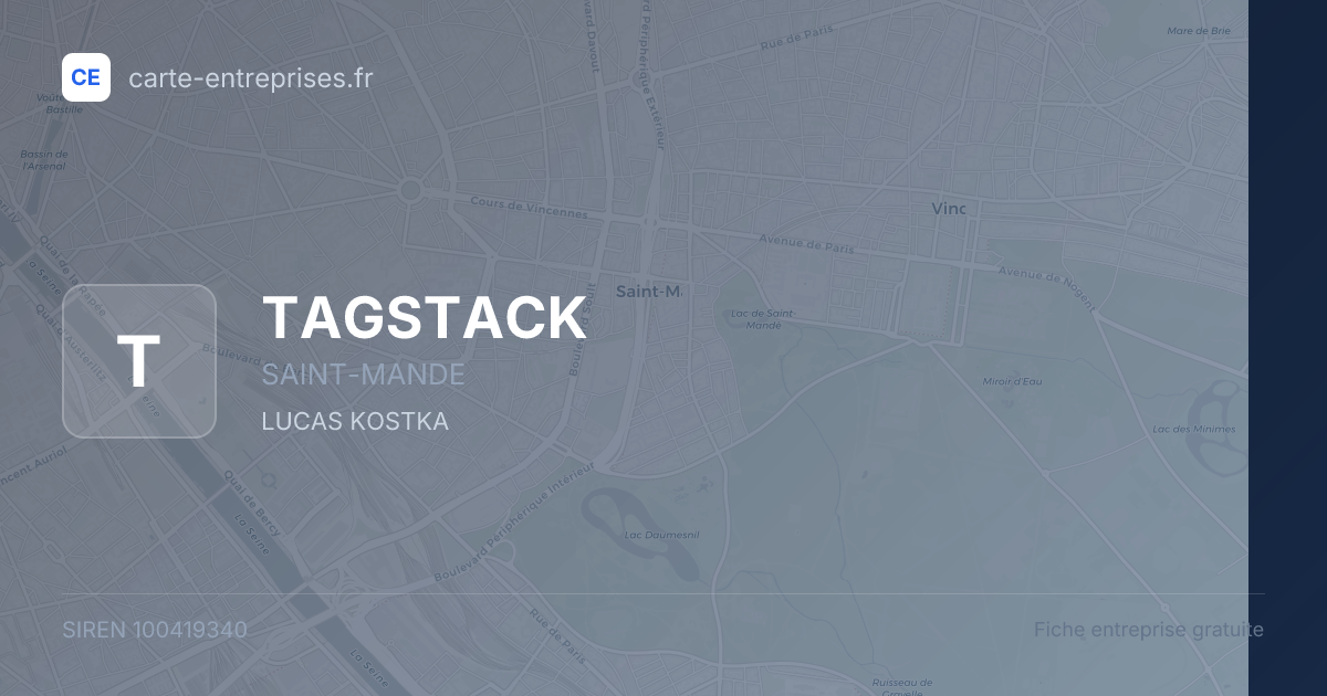 TAGSTACK — 100419340 — fiche entreprise