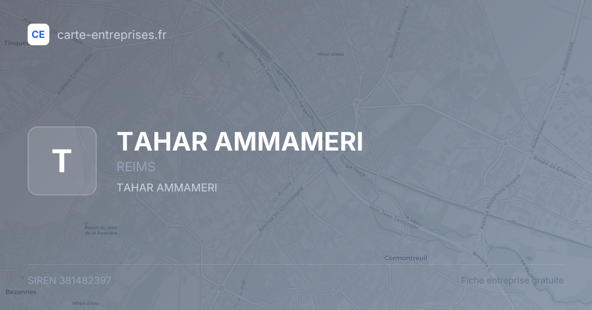 TAHAR AMMAMERI — 381482397 — fiche entreprise