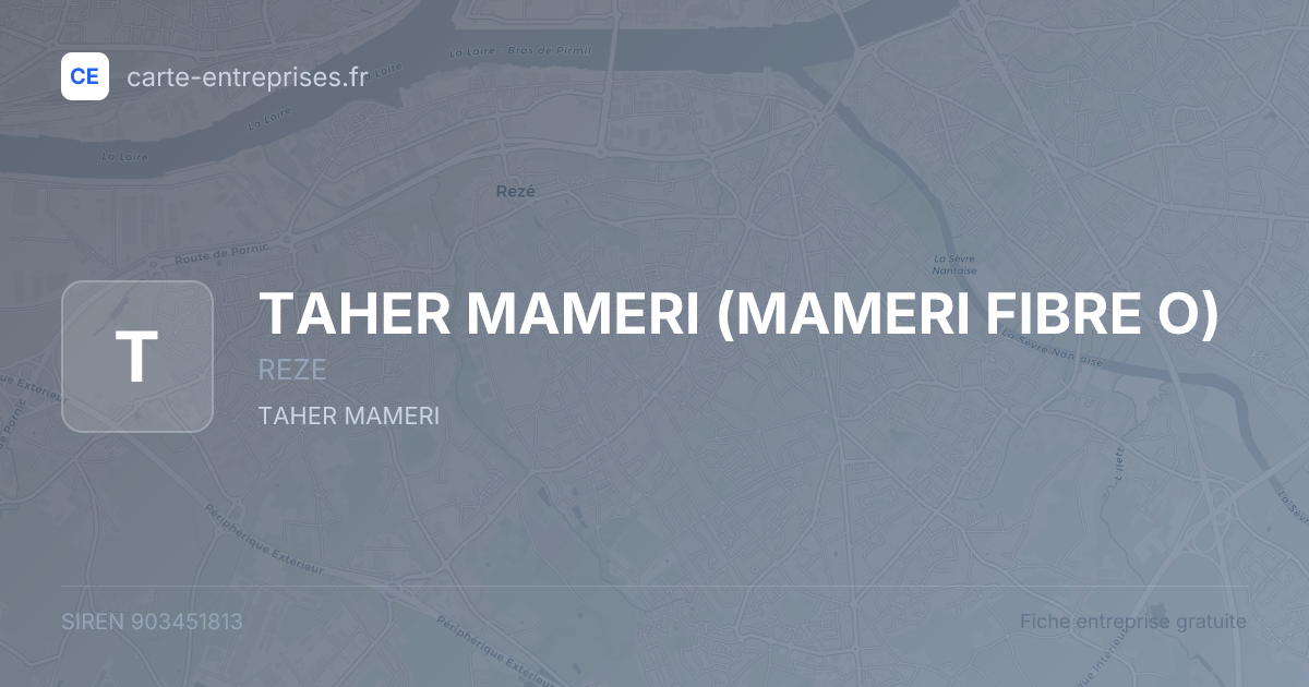 TAHER MAMERI (MAMERI FIBRE O) — 903451813 — fiche entreprise