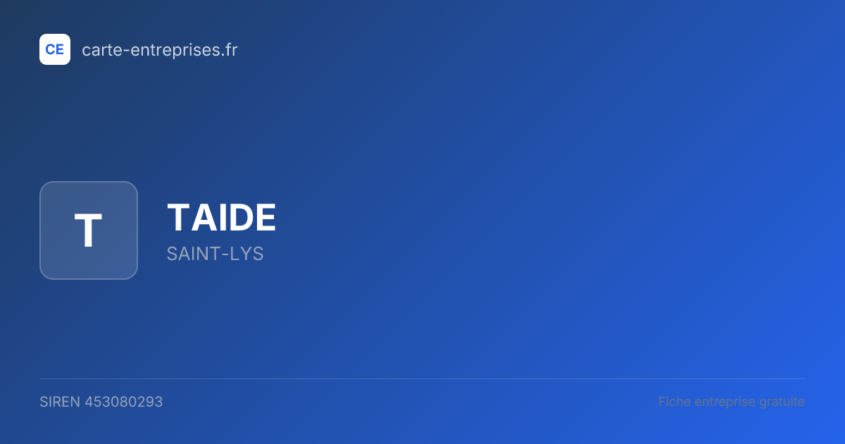TAIDE — 453080293 — fiche entreprise