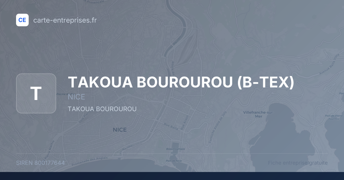 TAKOUA BOUROUROU (B-TEX) — 800177644 — fiche entreprise