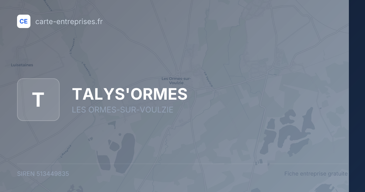 TALYS'ORMES — 513449835 — fiche entreprise