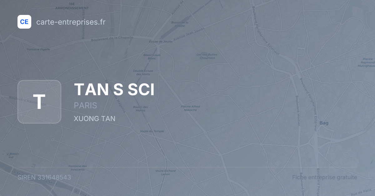TAN S SCI — 331648543 — fiche entreprise