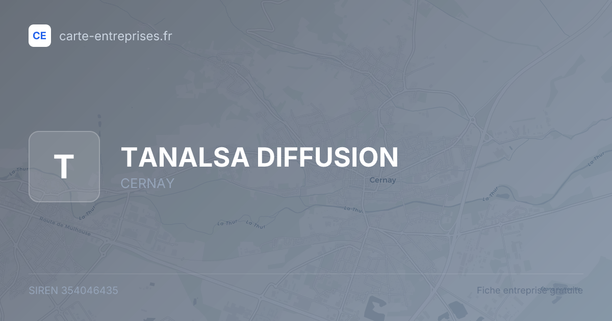 TANALSA DIFFUSION — 354046435 — fiche entreprise