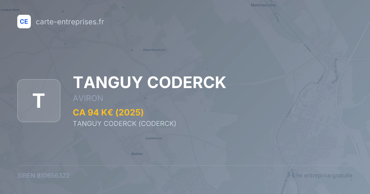 TANGUY CODERCK — 810656322 — fiche entreprise
