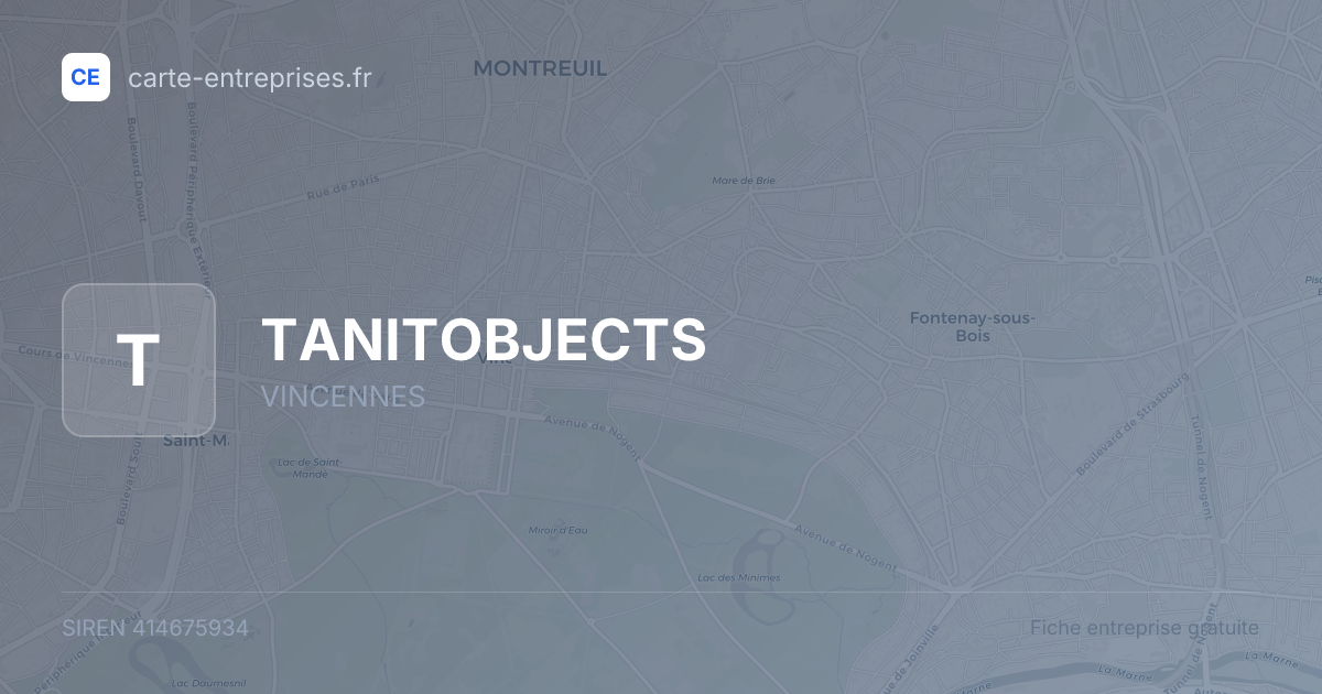 TANITOBJECTS — 414675934 — fiche entreprise