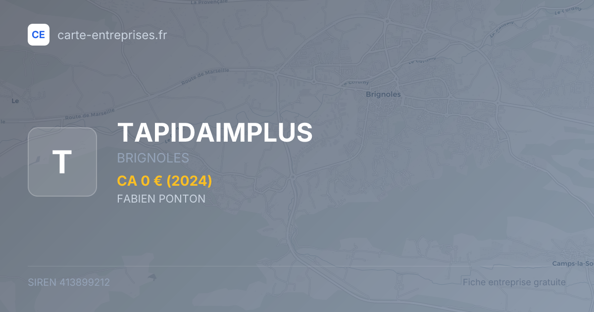 TAPIDAIMPLUS — 413899212 — fiche entreprise