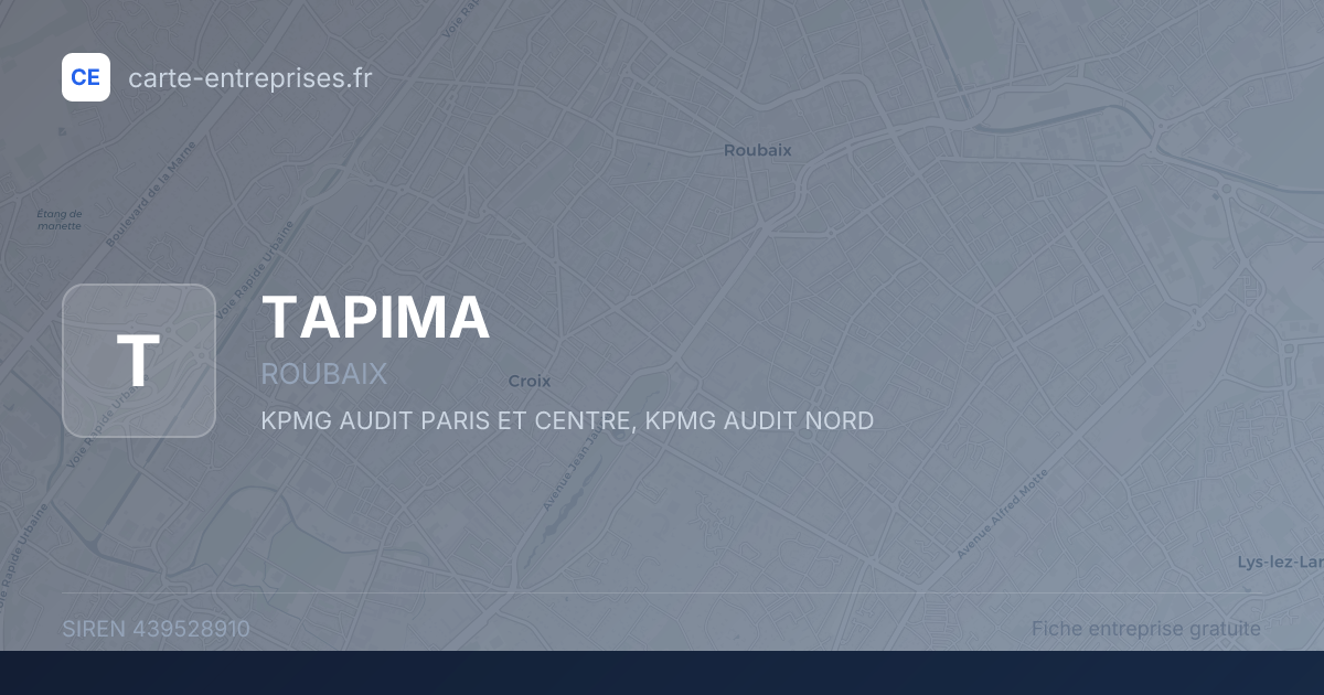 TAPIMA — 439528910 — fiche entreprise
