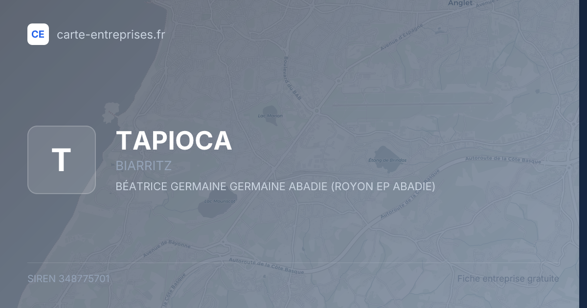 TAPIOCA — 348775701 — fiche entreprise