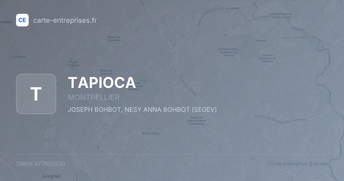 TAPIOCA — 877655530 — fiche entreprise