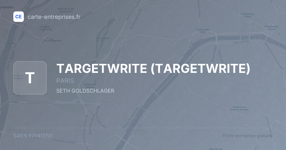 TARGETWRITE — 820417731 — fiche entreprise