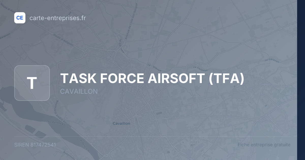 TASK FORCE AIRSOFT (TFA) — 817472541 — fiche entreprise