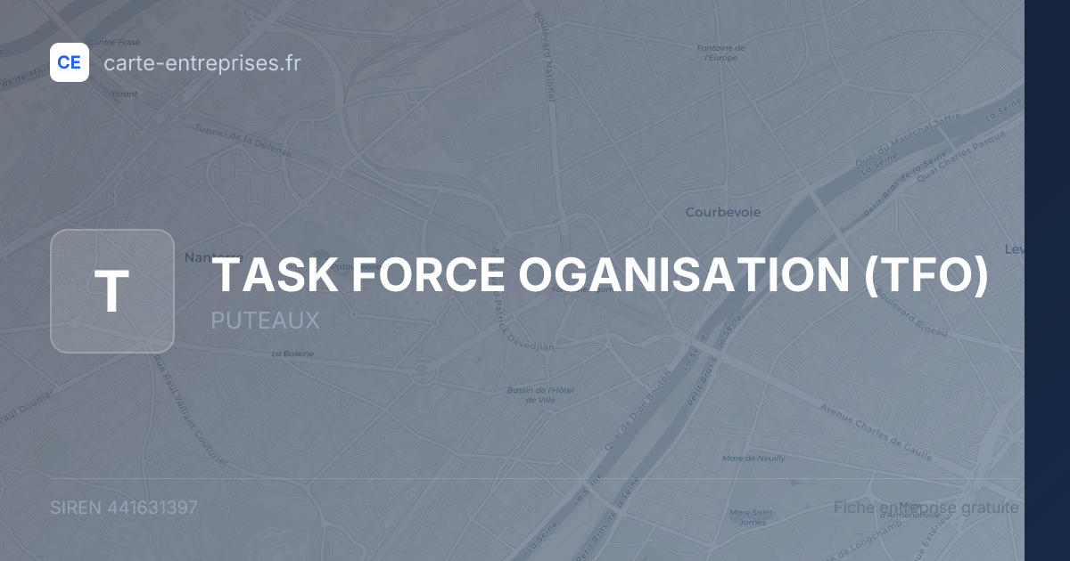 TASK FORCE OGANISATION (TFO) — 441631397 — fiche entreprise