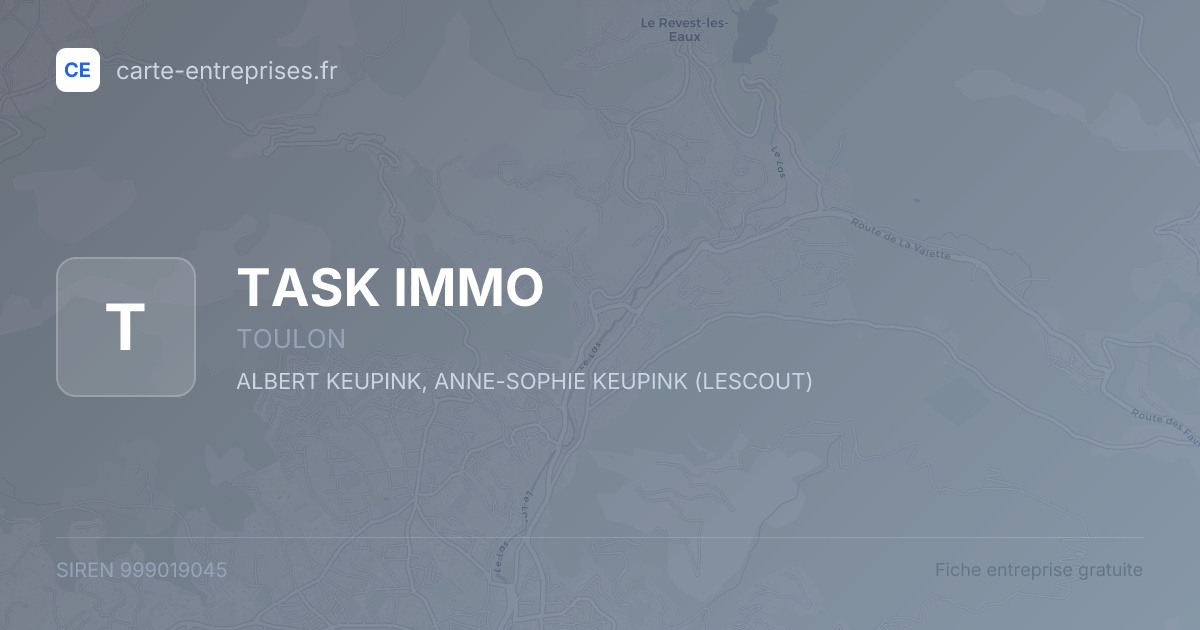 TASK IMMO — 999019045 — fiche entreprise
