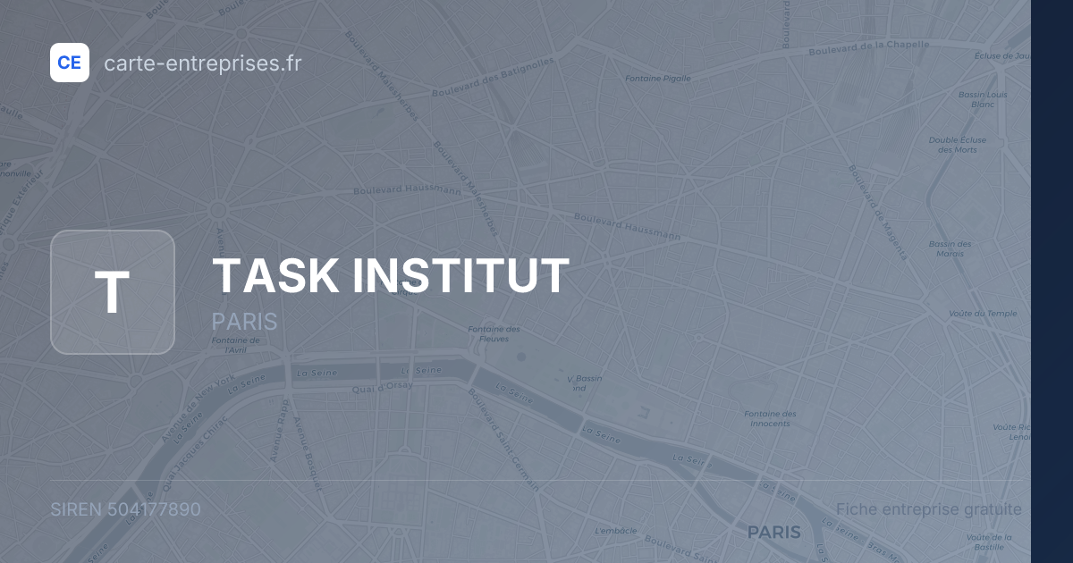 TASK INSTITUT — 504177890 — fiche entreprise