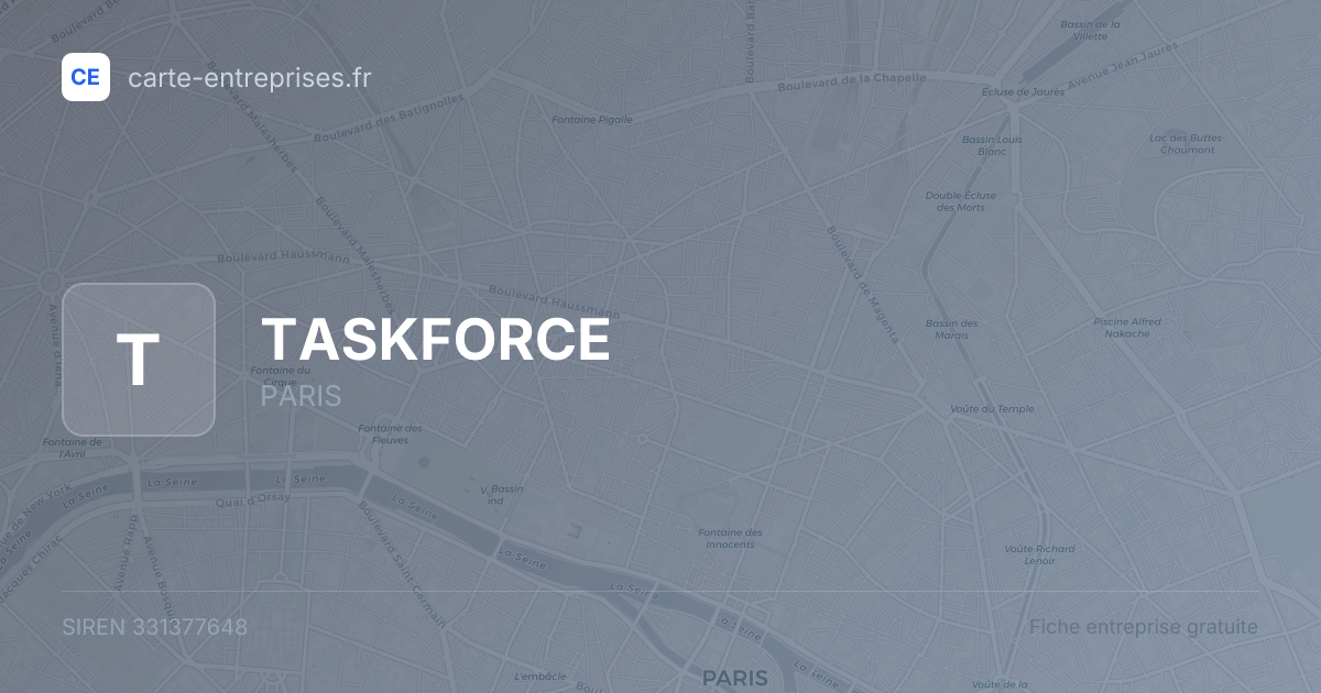 TASKFORCE — 331377648 — fiche entreprise