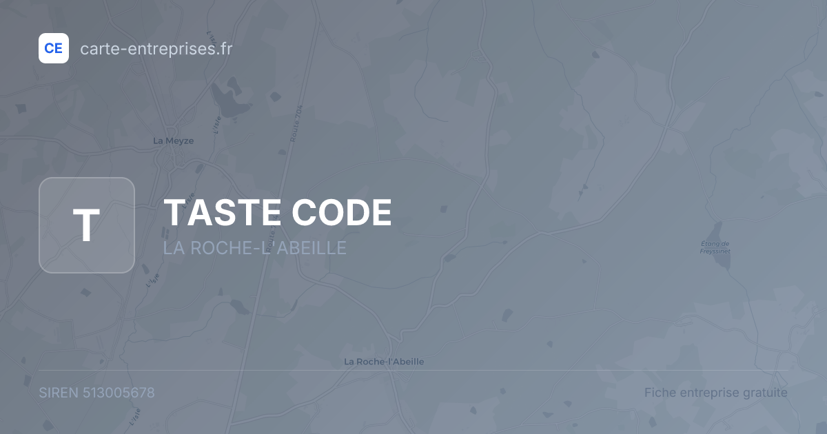 TASTE CODE — 513005678 — fiche entreprise