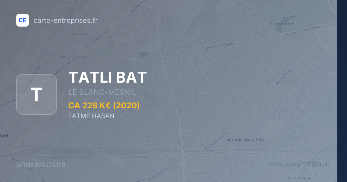 TATLI BAT — 880272190 — fiche entreprise