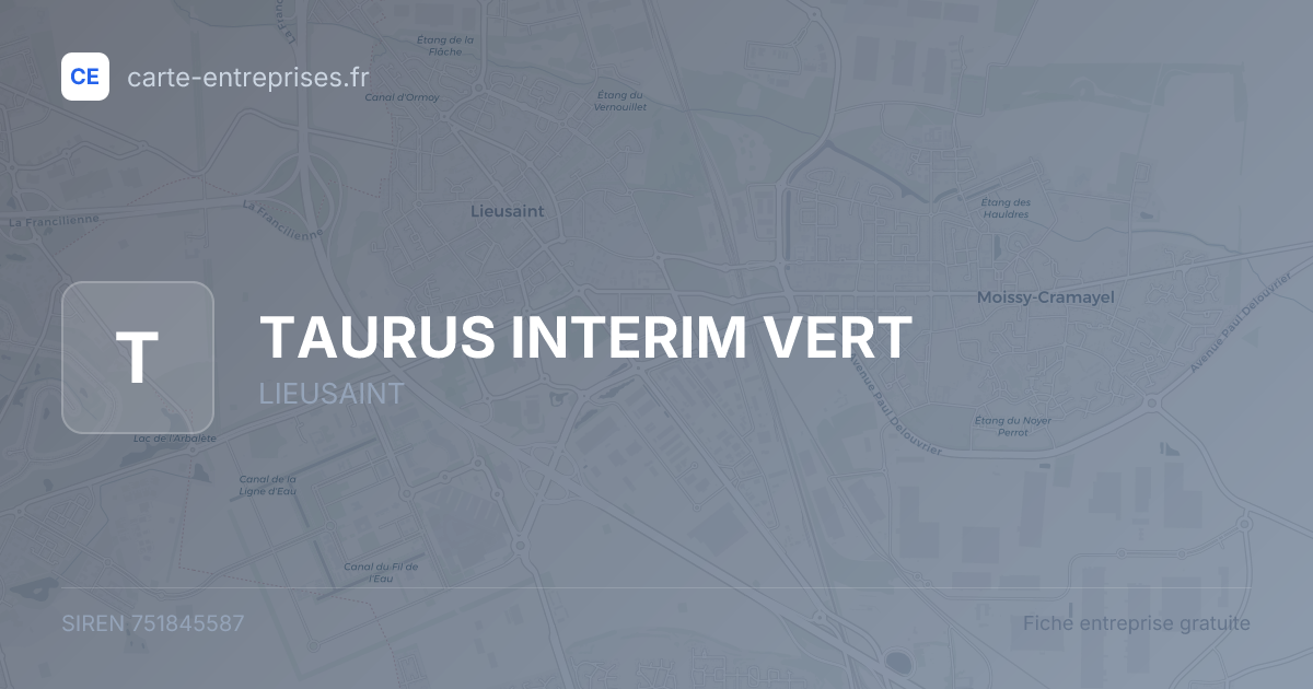 TAURUS INTERIM VERT — 751845587 — fiche entreprise