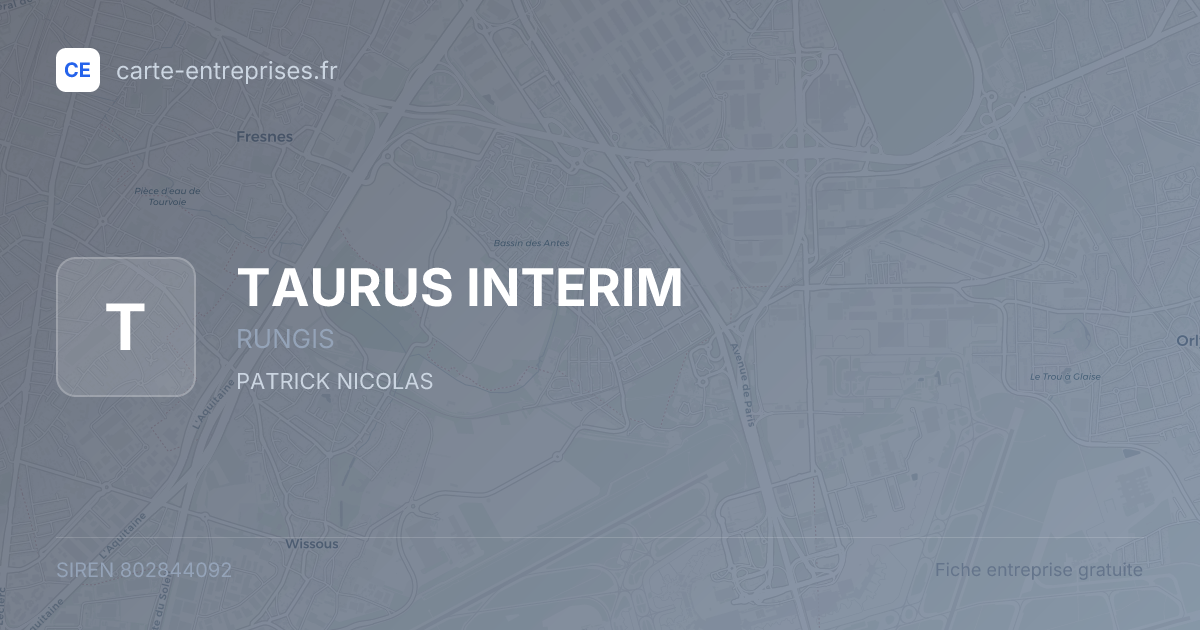 TAURUS INTERIM — 802844092 — fiche entreprise