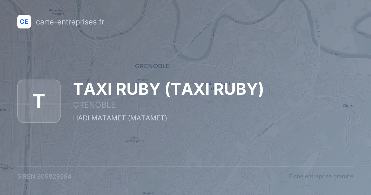 TAXI RUBY — 809829294 — fiche entreprise