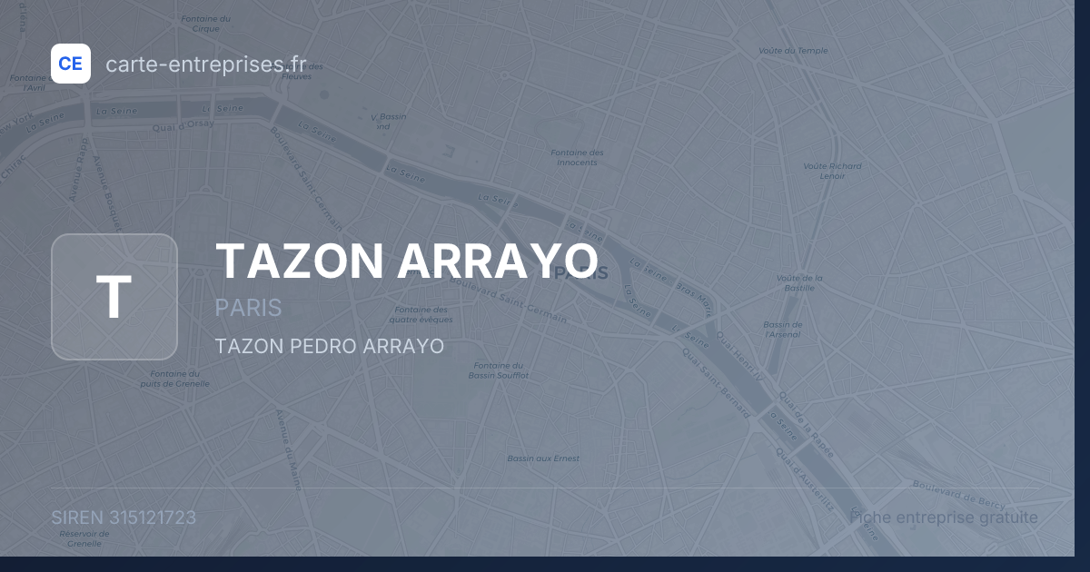 TAZON ARRAYO — 315121723 — fiche entreprise