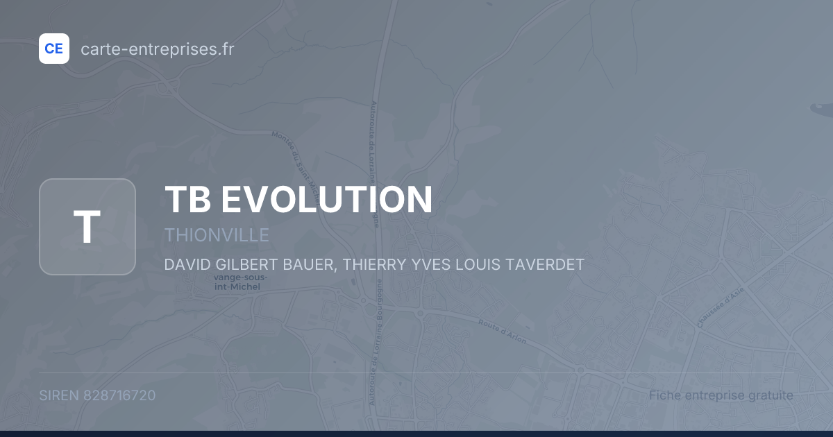 TB EVOLUTION — 828716720 — fiche entreprise