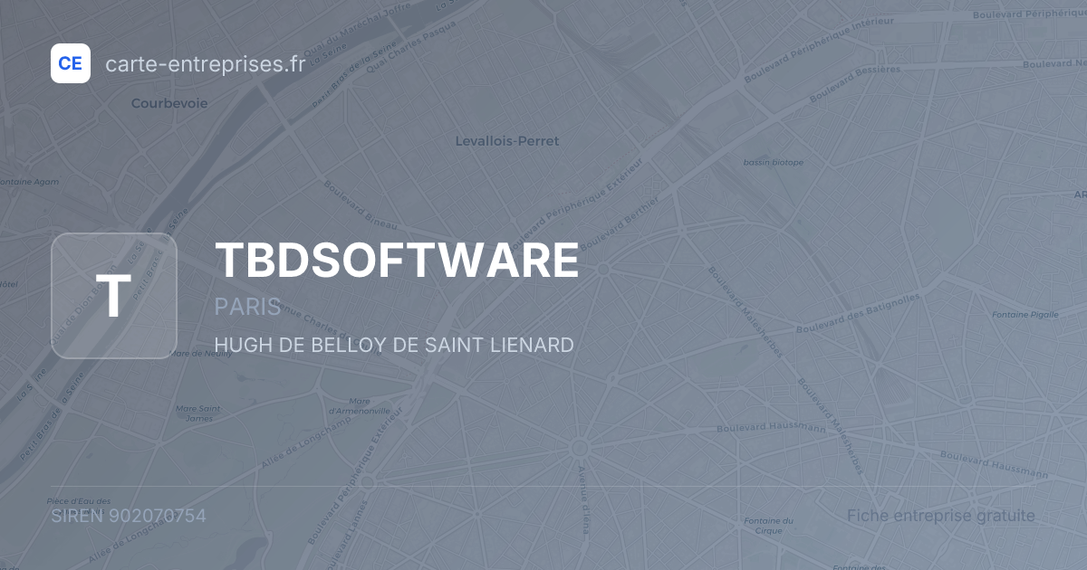 TBDSOFTWARE — 902070754 — fiche entreprise