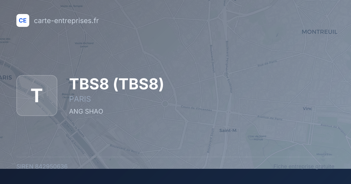 TBS8 — 842950636 — fiche entreprise