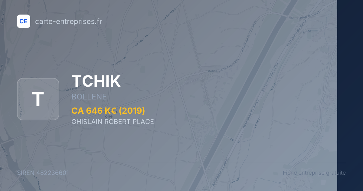 TCHIK — 482236601 — fiche entreprise