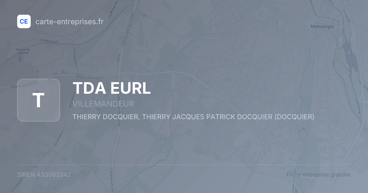 TDA EURL — 433993342 — fiche entreprise