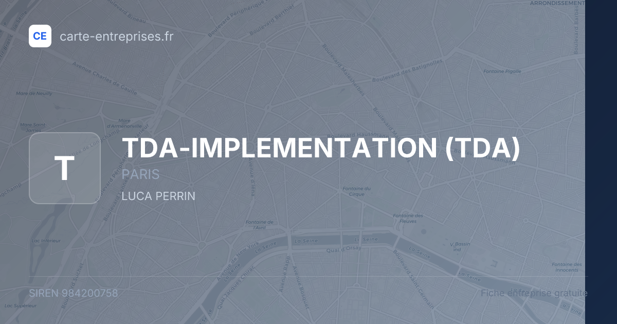 TDA-IMPLEMENTATION (TDA) — 984200758 — fiche entreprise