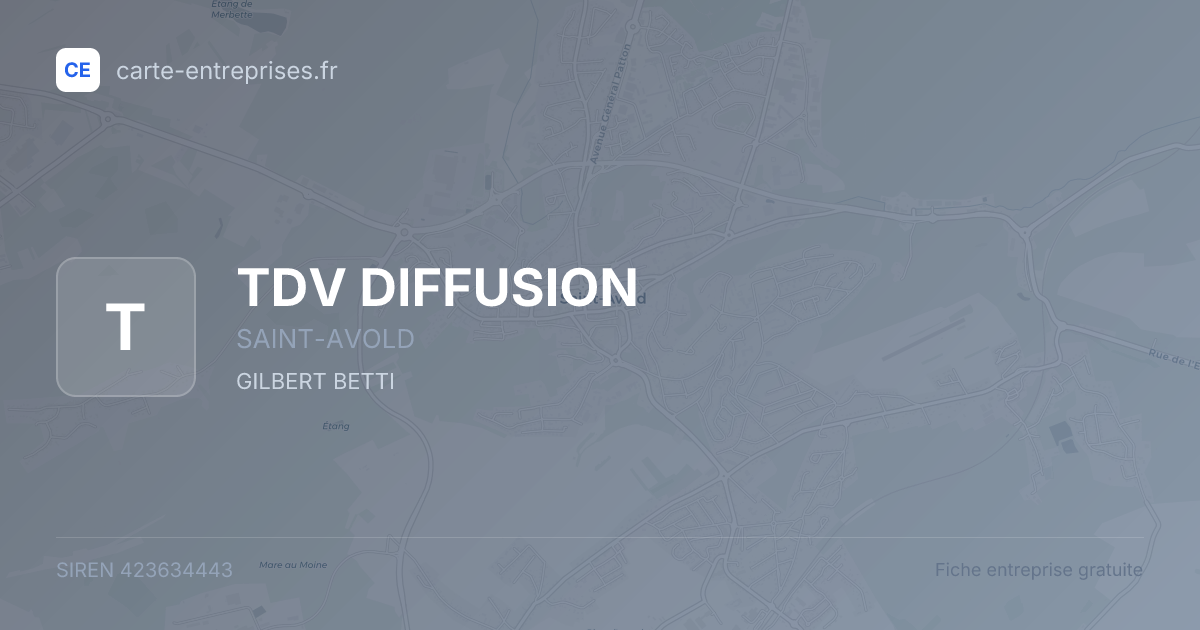 TDV DIFFUSION — 423634443 — fiche entreprise