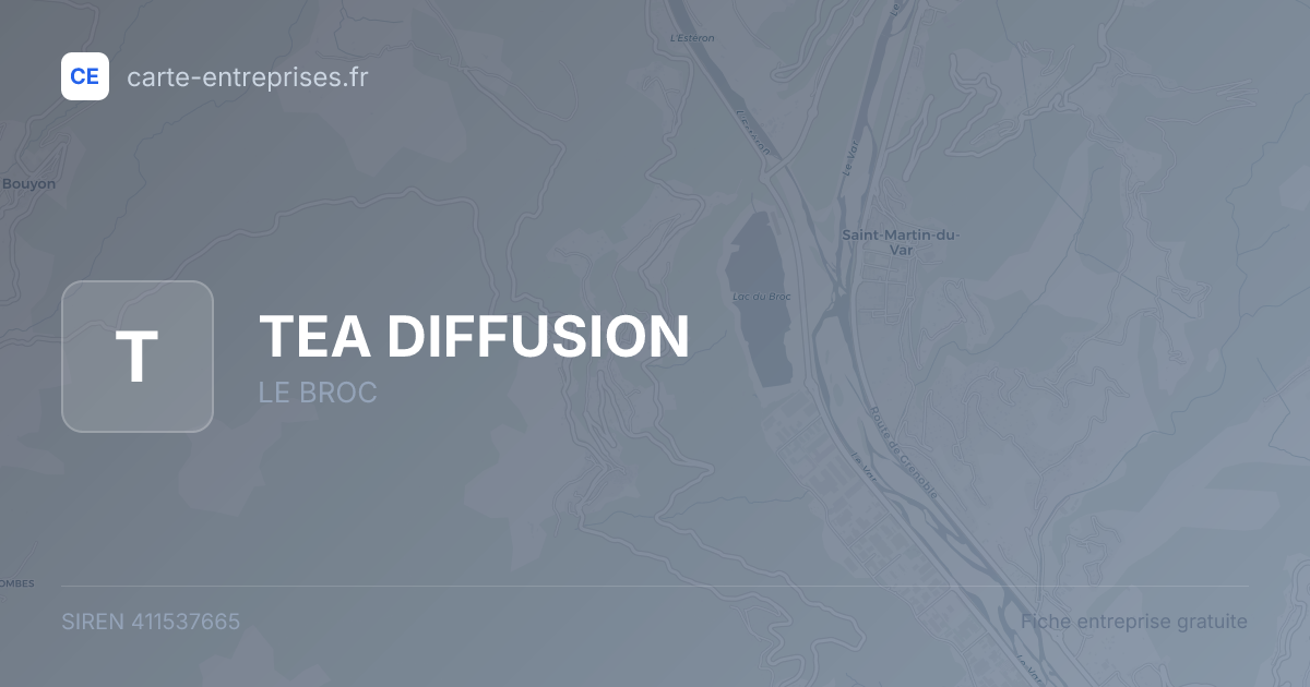 TEA DIFFUSION — 411537665 — fiche entreprise