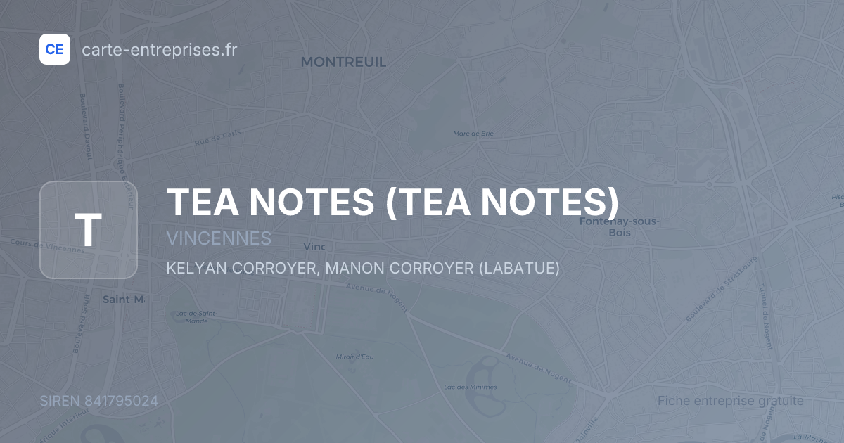 TEA NOTES — 841795024 — fiche entreprise