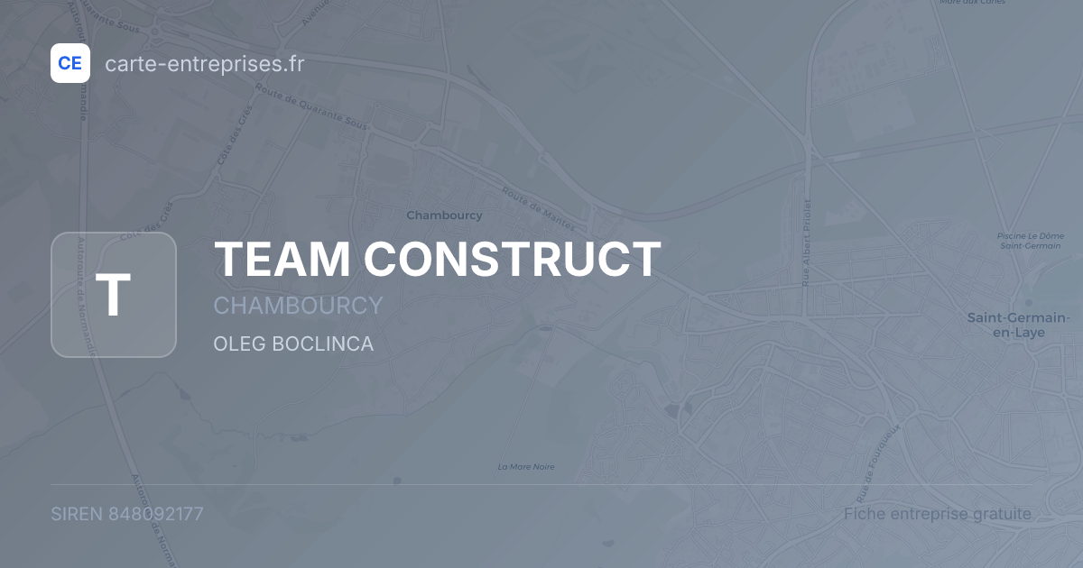 TEAM CONSTRUCT — 848092177 — fiche entreprise