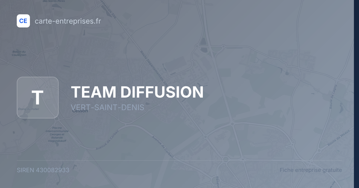 TEAM DIFFUSION — 430082933 — fiche entreprise