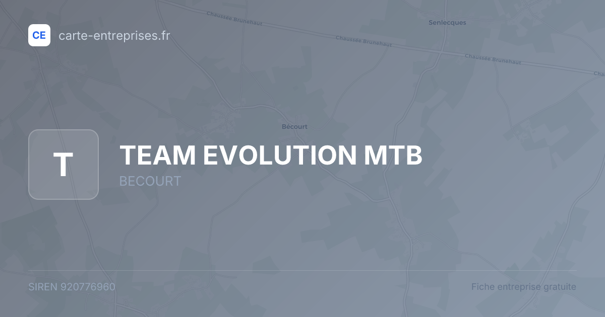 TEAM EVOLUTION MTB — 920776960 — fiche entreprise