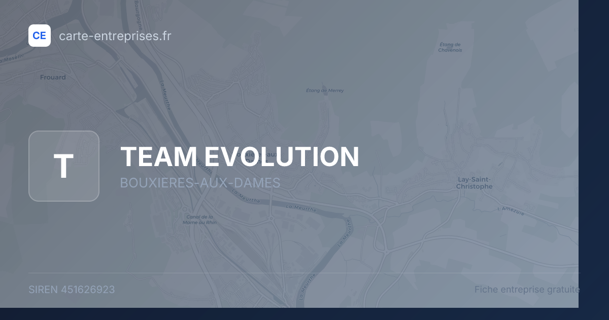 TEAM EVOLUTION — 451626923 — fiche entreprise